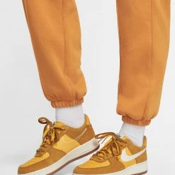 Γυναικεία Nike Sportswear Essential Collection Fleece Γυναικείο Παντελόνι Φόρμας LIGHT CURRY/WHITE -Γυναικεία Ρούχα Εκπτώσεις nike w nsw essntl clctn flc mr pant 3