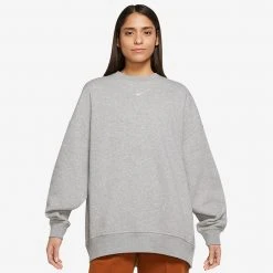 Γυναικεία Nike Sportswear Essentials Γυναικείο Φούτερ DK GREY HEATHER/WHITE