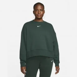 Nike Sportswear Collection Essentials Γυναικεία Μπλούζα Φούτερ PRO GREEN/WHITE