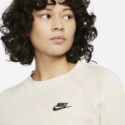 Nike Sportswear Essential Fleece Γυναικεία Μπλούζα Φούτερ LT OREWOOD BRN/BLACK -Γυναικεία Ρούχα Εκπτώσεις nike w nsw essntl flc crew 2