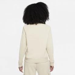 Γυναικεία Nike Sportswear Essentials Fleece Crew Γυναικείο Φούτερ RATTAN/WHITE -Γυναικεία Ρούχα Εκπτώσεις nike w nsw essntl flc crew 9