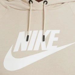 Nike Sportswear Essential Fleece Γυναικεία Μπλούζα με Κουκούλα RATTAN/WHITE -Γυναικεία Ρούχα Εκπτώσεις nike w nsw essntl flc gx hoodie 2