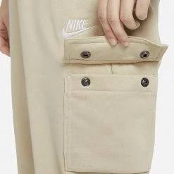 Γυναικεία Nike Sportswear Essentials Γυναικείο Παντελόνι Φόρμας RATTAN/RATTAN/WHITE -Γυναικεία Ρούχα Εκπτώσεις nike w nsw essntl flc mr crgo pnt 3