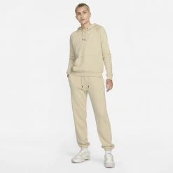 Γυναικεία Nike Sportswear Essential Γυναικείο Παντελόνι Φόρμας RATTAN/RATTAN/WHITE -Γυναικεία Ρούχα Εκπτώσεις nike w nsw essntl flc mr pnt lse 3