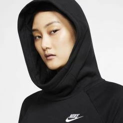Γυναικεία Nike Sportswear Essential Γυναικείο Φούτερ Black/White 8 Γυναικεία Nike Sportswear Essential Γυναικείο Φούτερ Black/White -Γυναικεία Ρούχα Εκπτώσεις nike w nsw essntl fnl po flc 3