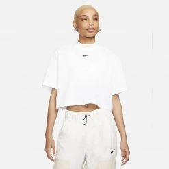 Γυναικεία Nike Sportswear Essential Γυναικείο Crop Top WHITE/BLACK