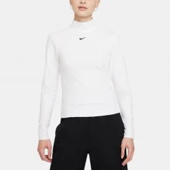 Nike Sportswear Collection Essentials Γυναικεία Μπλούζα με Μακρύ Μανίκι WHITE/BLACK