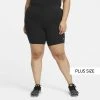 Γυναικεία Nike Sportswear Essential Plus Size Biker Σορτς BLACK/WHITE -Γυναικεία Ρούχα Εκπτώσεις nike w nsw essntl mr biker sh plus