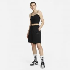 Γυναικεία Nike Sportswear Essential Γυναικείο Crop Top BLACK/WHITE -Γυναικεία Ρούχα Εκπτώσεις nike w nsw essntl rib crop top 7