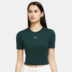 Nike Sportswear Essential Γυναικεία Crop Top PRO GREEN/WHITE