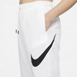 Γυναικεία Nike Sportswear Essential Γυναικείο Παντελόνι Φόρμας White/Black -Γυναικεία Ρούχα Εκπτώσεις nike w nsw essntl wvn mr pant hbr 12