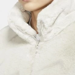 Nike Sportswear Plush Γούνινη Γυναικεία Ζακέτα LIGHT BONE/LT IRON ORE/LT IRON ORE -Γυναικεία Ρούχα Εκπτώσεις nike w nsw fx fur aop jkt 8