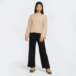 Nike Sportswear Γυναικεία Μπλούζα με Μακρύ Μανίκι HEMP/WHITE -Γυναικεία Ρούχα Εκπτώσεις nike w nsw jrsy rib ls top 2