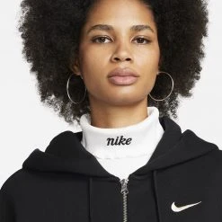 Nike Sportswear Phoenix Fleece Γυναικεία Ζακέτα BLACK/SAIL -Γυναικεία Ρούχα Εκπτώσεις nike w nsw phnx flc fz os hoodie 2