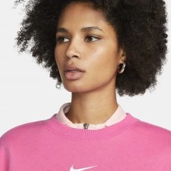 Nike Sportswear Phoenix Fleece Γυναικεία Μπλούζα Φούτερ PINKSICLE/SAIL -Γυναικεία Ρούχα Εκπτώσεις nike w nsw phnx flc os crew 6