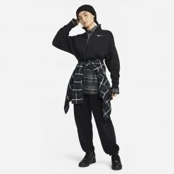 Nike Sportswear Phoenix Fleece Γυναικεία Μπλούζα Φούτερ BLACK/SAIL -Γυναικεία Ρούχα Εκπτώσεις nike w nsw phnx flc qz crop 6