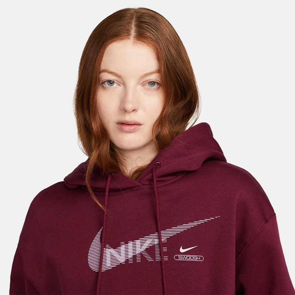 Nike Sportswear Swoosh Γυναικεία Μπλούζα με Κουκούλα DARK BEETROOT/DOLL 3 Nike Sportswear Swoosh Γυναικεία Μπλούζα με Κουκούλα DARK BEETROOT/DOLL - Image 3