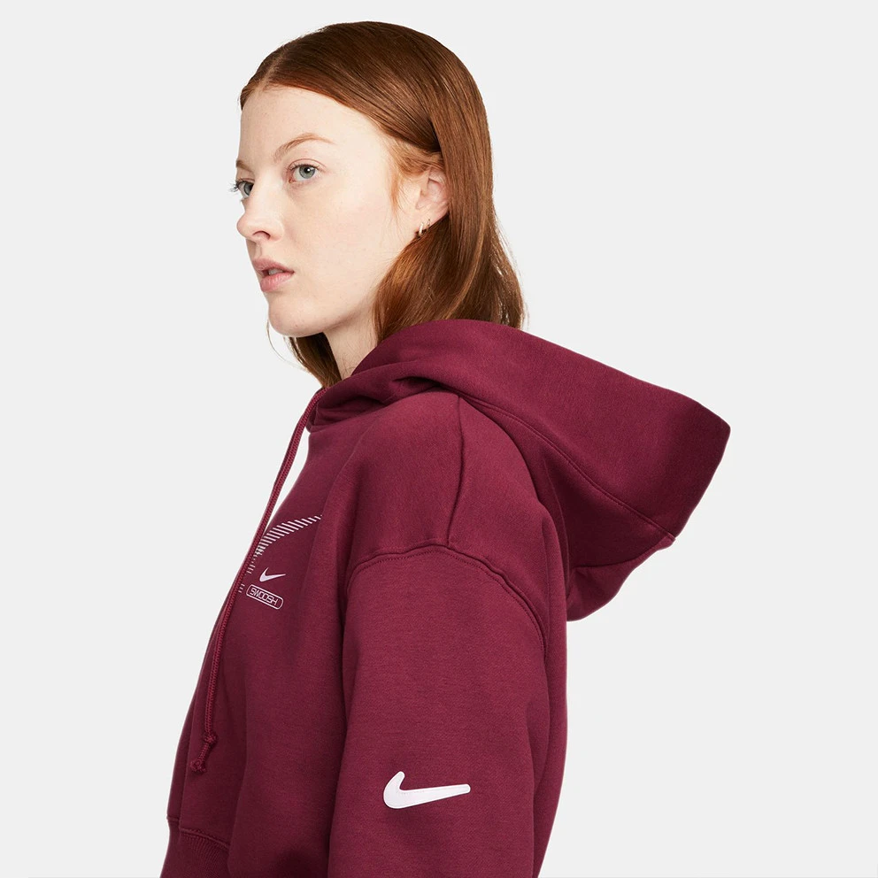 Nike Sportswear Swoosh Γυναικεία Μπλούζα με Κουκούλα DARK BEETROOT/DOLL 4 Nike Sportswear Swoosh Γυναικεία Μπλούζα με Κουκούλα DARK BEETROOT/DOLL - Image 4