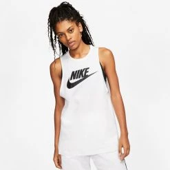 Nike Sportswear Futura New Γυναικεία Αμάνικη Μπλούζα White/Black