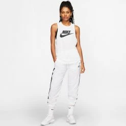 Nike Sportswear Futura New Γυναικεία Αμάνικη Μπλούζα White/Black -Γυναικεία Ρούχα Εκπτώσεις nike w nsw tank mscl futura new 3