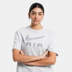 Γυναικεία Nike Air Γυναικείο T-Shirt PURE PLATINUM/FLAT PEWTER -Γυναικεία Ρούχα Εκπτώσεις nike w nsw tee bf air 2