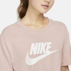 Γυναικεία Nike Sportswear Essential Γυναικείο Crop Top PINK OXFORD/WHITE -Γυναικεία Ρούχα Εκπτώσεις nike w nsw tee essntl crp icn ftr 2