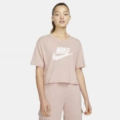Γυναικεία Nike Sportswear Essential Γυναικείο Crop Top PINK OXFORD/WHITE