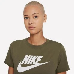 Γυναικεία Nike Sportswear Essential Γυναικείο T-Shirt MEDIUM OLIVE/WHITE -Γυναικεία Ρούχα Εκπτώσεις nike w nsw tee essntl icon futur 10