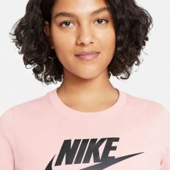 Γυναικεία Nike Sportswear Essential Γυναικείο T-Shirt PINK GLAZE/BLACK -Γυναικεία Ρούχα Εκπτώσεις nike w nsw tee essntl icon futur 13