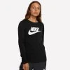 Γυναικεία Nike Γυναικείο Mακρυμάνικο T-Shirt BLACK/WHITE -Γυναικεία Ρούχα Εκπτώσεις nike w nsw tee essntl ls icon ftr