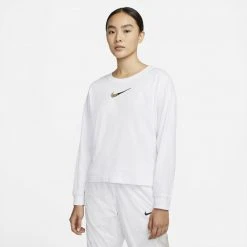Nike Sportswear Boxy Patch Γυναικεία Μπλούζα με Μακρύ Μανίκι WHITE