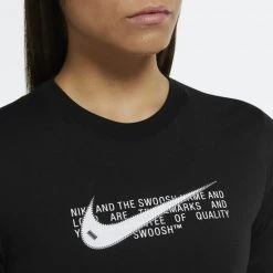 Γυναικεία Nike Sportswear Swoosh Γυναικείο Crop Top BLACK -Γυναικεία Ρούχα Εκπτώσεις nike w nsw tee slim crp swoosh 2