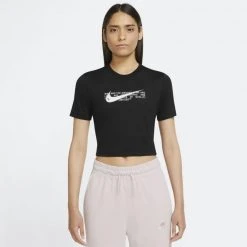 Γυναικεία Nike Sportswear Swoosh Γυναικείο Crop Top BLACK