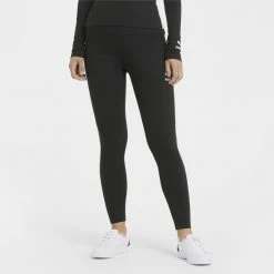 Γυναικεία Puma Classics High Waist Ribbed Γυναικείο Κολάν PUMA BLACK