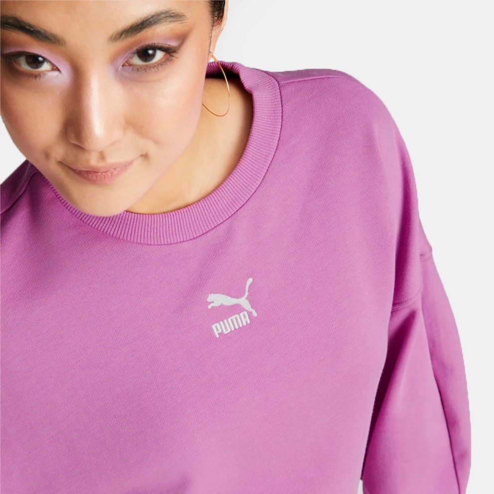 Puma Classics Oversized Crew TR Γυναικεία Μπλούζα Φούτερ Mauve Pop 3 Puma Classics Oversized Crew TR Γυναικεία Μπλούζα Φούτερ Mauve Pop - Image 3