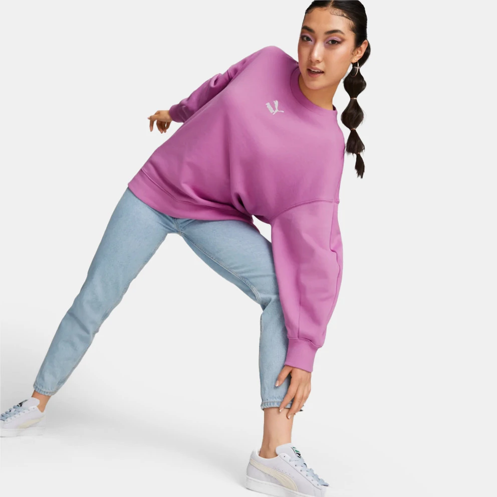 Puma Classics Oversized Crew TR Γυναικεία Μπλούζα Φούτερ Mauve Pop 5 Puma Classics Oversized Crew TR Γυναικεία Μπλούζα Φούτερ Mauve Pop - Image 5