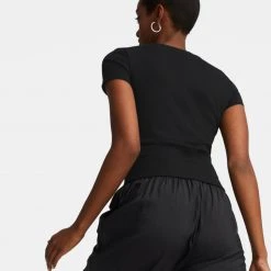 Γυναικεία Puma Classics Γυναικείο T-Shirt PUMA BLACK -Γυναικεία Ρούχα Εκπτώσεις puma classics ribbed slim tee 1