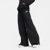 Γυναικεία PumaEssentials+ Γυναικείο Παντελόνι Φόρμας PUMA BLACK -Γυναικεία Ρούχα Εκπτώσεις puma ess embroidery wide pants fl