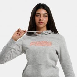 Puma Mass Merchant Style Fleece Γυναικεία Μπλούζα με Κουκούλα Light Gray Heather-Deep Apricot -Γυναικεία Ρούχα Εκπτώσεις puma mass merchant style hoodie fl 2