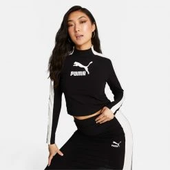 Γυναικεία Puma T7 Cropped Slim Longsleeve Tee PUMA BLACK