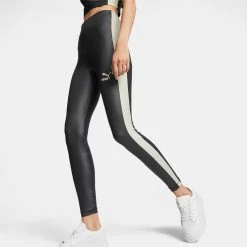 Γυναικεία Puma T7 High Waist Shiny Γυναικείο Κολάν Puma Black-Pristine
