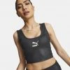 Γυναικεία Puma T7 Shiny Cropped Top Puma Black-Pristine -Γυναικεία Ρούχα Εκπτώσεις puma t7 shiny cropped top