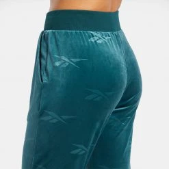 Γυναικεία Reebok Classics Energy Q4 Velour Γυναικείο Παντελόνι Φόρμας FORGRN -Γυναικεία Ρούχα Εκπτώσεις reebok classics cl energy q4 velour pant 3
