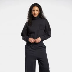 Reebok Classics Cotton French Terry Γυναικεία Μπλούζα Φούτερ BLACK