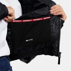 Γυναικεία Superdry Fuji Croppped Γυναικείο Μπουφάν BLACK -Γυναικεία Ρούχα Εκπτώσεις superdry d1 crop hooded fuji mpoufan gunaikeio 3