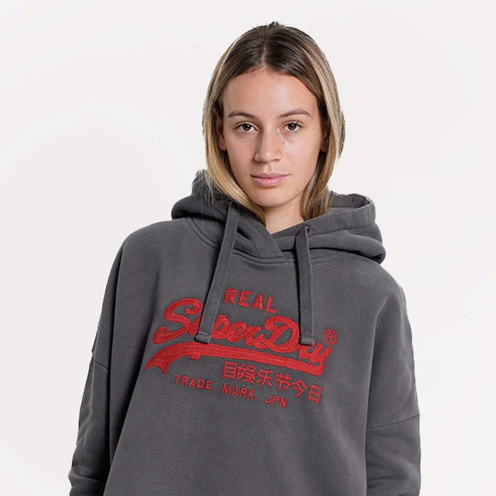 Superdry D1 Vintage Γυναικεία Μπλούζα με Κουκούλα Charcoal 3 Superdry D1 Vintage Γυναικεία Μπλούζα με Κουκούλα Charcoal - Image 3