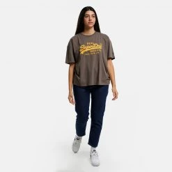 Γυναικεία Superdry D1 Vintage Logo Box Fit Γυναικείο T-Shirt DARK KHAKI -Γυναικεία Ρούχα Εκπτώσεις superdry d1 vintage logo box fit tee mplouza gunai 3