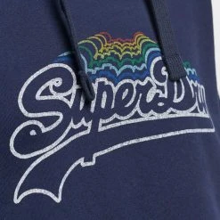 Superdry D1 Vintage Logo Rainbow Γυναικεία Μπλούζα με Μακρύ Μανίκι NAUTICAL NAVY -Γυναικεία Ρούχα Εκπτώσεις superdry d1 vintage logo rainbow hood fouter gunai 5