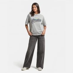 Γυναικεία Superdry D1 Vintage Logo Rainbow Γυναικείο T-Shirt GREY MARL -Γυναικεία Ρούχα Εκπτώσεις superdry d1 vintage logo rainbow tee mplouza gunai 3