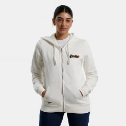 Superdry D1 Vintage Rainbow Γυναικεία Ζακέτα OFF WHITE